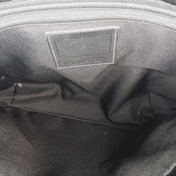 Vintage Coach Large Tote Bag 6217 - Black Neoprene with Leather Trim - Picture 4 of 9